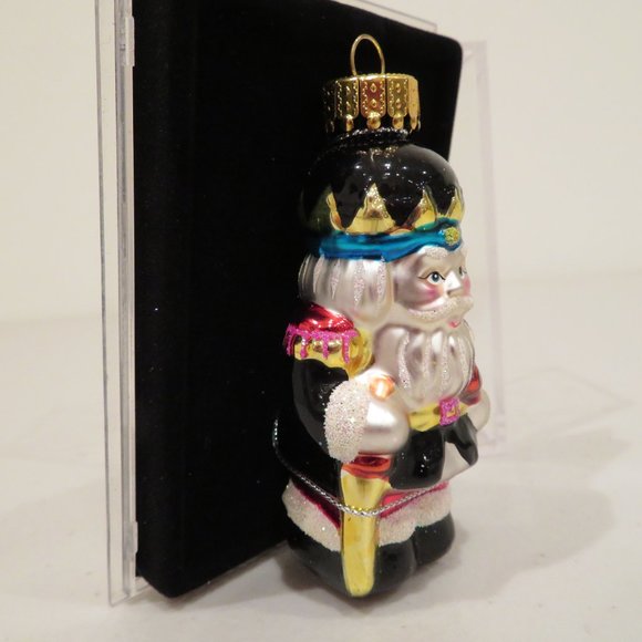 Christmas Glass Ornament Nutcracker Handcrafted by Unique Treasure Box Keepsake - Picture 3 of 6